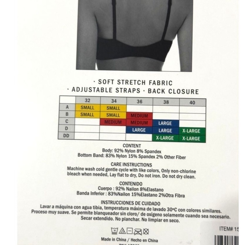DKNY bra  Logo bralette gray Large stretchy adjustable - Picture 2 of 10